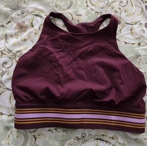 Lululemon Crop Tank Racerback Burgundy Sports Bra Sz 12